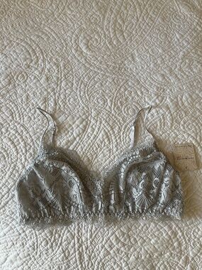 NWT Free People Lace Bralette in Light Gray